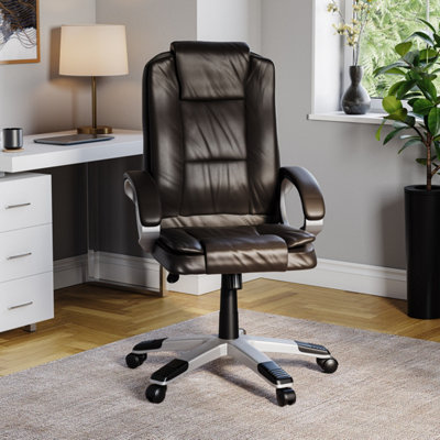 Lassic Vida Designs Charlton Brown Executive Office Computer Chair Ukfr Adjustable Swivel Pu Faux-Leather from B&Q