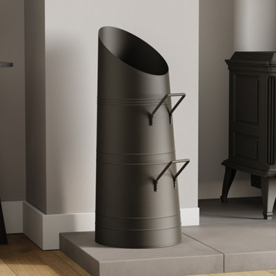 B&Q -  Fire Vida Coal Hod Black Coal Bin Carrier Fire Log Burner