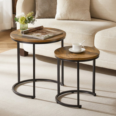 Lassic Vida Designs Brooklyn Nest Of 2 Round TablesDark Wood from B&Q