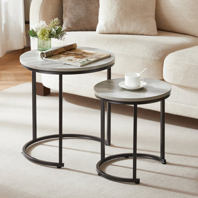 Lassic Vida Designs Brooklyn Nest Of 2 Round Tables, Grey