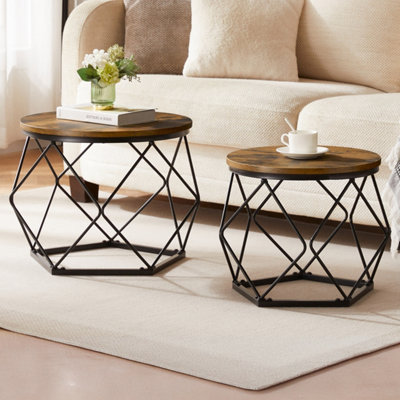 Lassic Vida Designs Brooklyn Nest Of 2 Geometric TablesDark Wood from B&Q