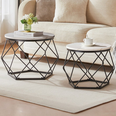 Lassic Vida Designs Brooklyn Nest Of 2 Geometric TablesMarble from B&Q