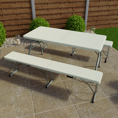 Lassic Home Vida Folding 3 Piece 5Ft Table & Bench Set from B&Q