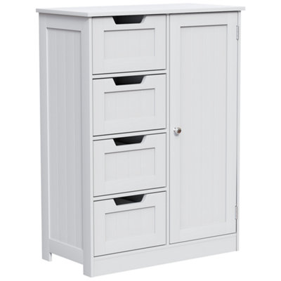  - Hayle Matt White Freestanding Single Bathroom Drawer Cabinet (H) 810mm (W) 600mm