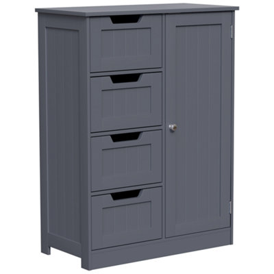  - Hayle Matt Grey Freestanding Single Bathroom Drawer Cabinet (H) 810mm (W) 600mm