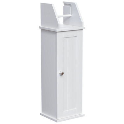 Lassic Hayle Matt White Freestanding Toilet Roll Holder & Cupboard (H)680mm (W)205mm