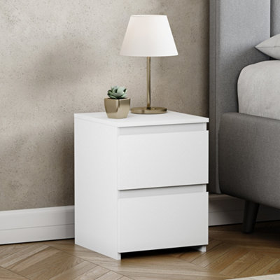 Lassic Vida Designs Denver White 2 Drawer Bedside Chest (H)400mm (W)295mm (D)295mm from B&Q