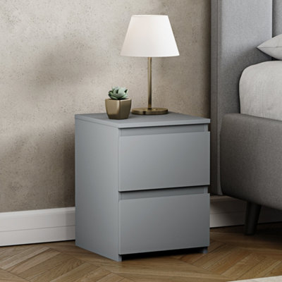 Lassic Vida Designs Denver Grey 2 Drawer Bedside Chest (H)400mm (W)295mm (D)295mm from B&Q