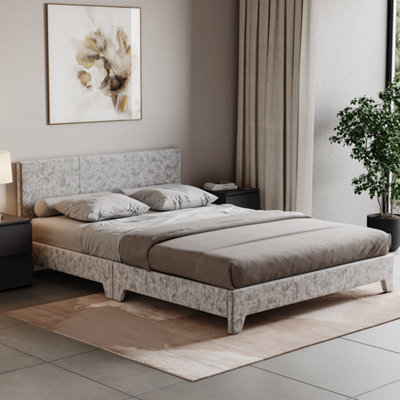 Lassic Vida Designs Victoria Silver Velvet Ukfr 4Ft6 Double Bed Frame190 X 135Cm from B&Q