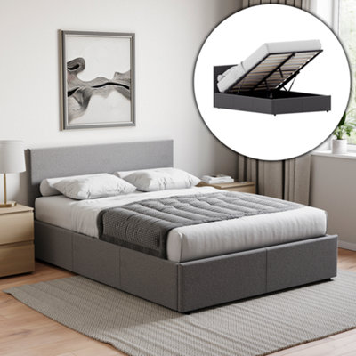 Lassic Vida Designs Veronica Dark Grey Linen Ukfr 4Ft6 Double Ottoman Bed Frame190 X 135Cm from B&Q