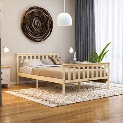 Lassic Vida Designs Milan Pine 4Ft6 Double Wooden Bed FrameHigh Foot End from B&Q