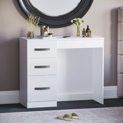 Lassic Vida Designs Hulio White 3 Drawer Bedroom Vanity Dressing Table