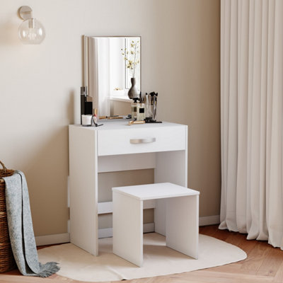Lassic Vida Designs Isla White 1 Drawer Vanity Dressing Table Set With Stool from B&Q