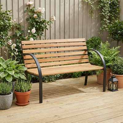 Lassic Garden Vida 2 Seater 120Cm Wide Slatted Traditional Garden Outdoor Bench from B&Q