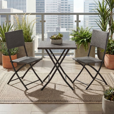 Lassic Garden Vida Capri Grey 2 Seater Rattan Garden Outdoor Ukfr Bistro Set from B&Q