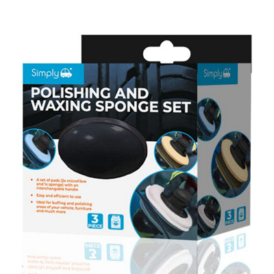 Simply Auto Polishing & Wax Sponge SetQuality Shiny Car Valet Microfibre Pads from B&Q