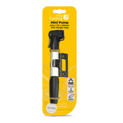 Simply Cycling Compact Alloy Bicycle Pump 30 x 230mm Portable Tyre Inflator - Image 4