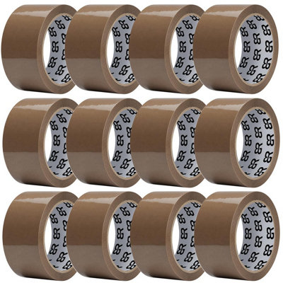 Aquarius Brown Packing Tape 48mm X 66M Strong Parcel Box Tape12 Rolls
