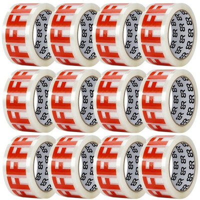Aquarius Fragile Tape 48mm X 66M Packing Tape For Parcels & Boxes12 Rolls from B&Q