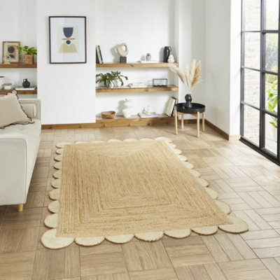 eXtreme Savannah Jute Scallop Natural Rug 120 X 170Cm from B&Q