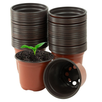 Woodside Pack Of 100 Plastic Garden Nursery Seedling Flower/plant Pots from B&Q