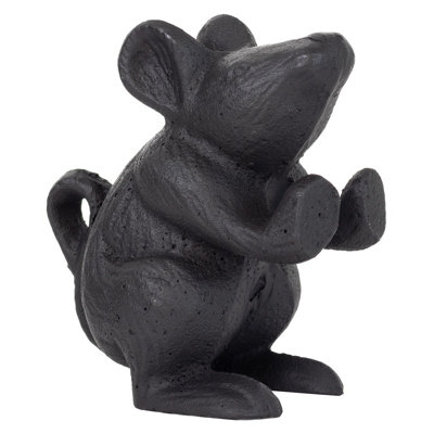 Woodside Black Heavy Duty Cast Iron Antique Mouse Decorative Door Stop/wedge from B&Q