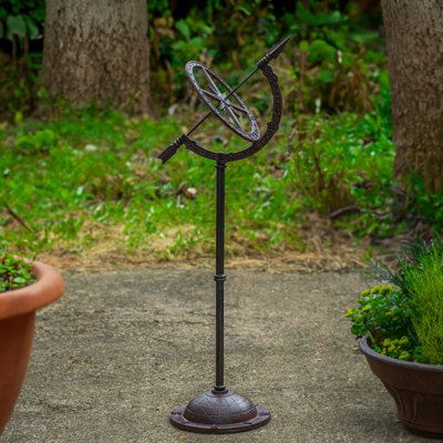 B&Q -  Cast Iron Garden Sundial ClockAntique Ornamental Outdoor Décor