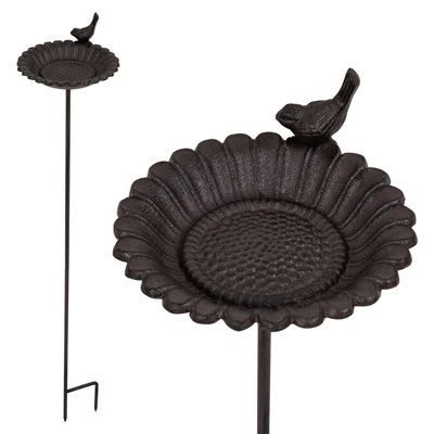 Woodside Cast Iron Decorative Garden Birth Bath Water Bowl/feeding Tray Dish from B&Q