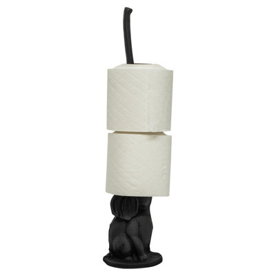 Woodside Cast Iron Elephant Free Standing Bathroom Toilet Paper/loo Roll Stand from B&Q