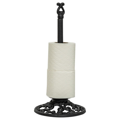 Woodside Cast Iron Free Standing Bathroom Toilet Paper/loo Roll Holder Stand from B&Q