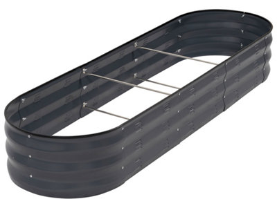 Woodside Powder Coated Grey Galvanised Steel Raised Garden Planter Bed Kit from B&Q