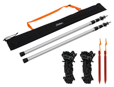 Andes Camping Tarp/awning Canopy Tent Pole SetSilver from B&Q