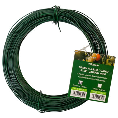 Woodside Green Steel Garden Wire Plastic Coated Twist Tie For Plant Support 1.2mm X 120M from B&Q
