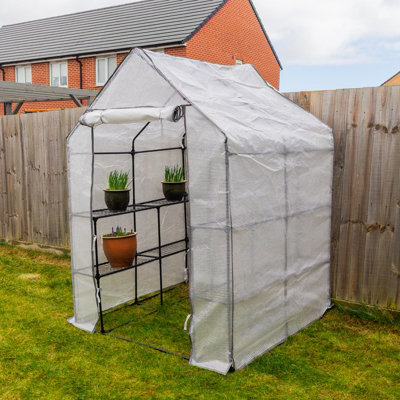 Woodside Walk-In Greenhouse With Netted Pe Cover143X143X195Cm from B&Q