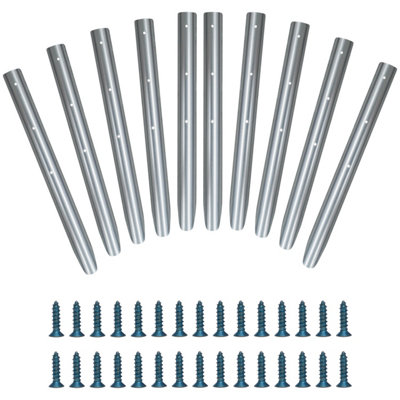 Woodside Lawn Edging Log Roll Stakes 10 Pack Durable Galvanised Steel46CmComplete Kit from B&Q