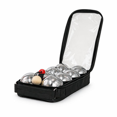 Woodside Steel French Boules Set 8 Piece Garden Game With Carry Case & Measuring Tool from B&Q