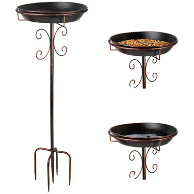 B&Q -  Vintage Metal Bird Bath & FeederGarden Bird Water & Feeding Station