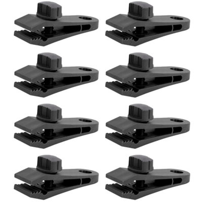 SolaDirect Tarpaulin Clips Heavy Duty Tarp Clips Crocodile Mouth Tent Clips Multipurpose With Tighten Lock Grip Thumb Screw (Pack Of 8) from B&Q