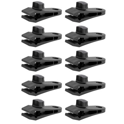 SolaDirect Tarpaulin Clips Heavy Duty Tarp Clips Crocodile Mouth Tent Clips Multipurpose With Tighten Lock Grip Thumb Screw (Pack Of 10) from B&Q