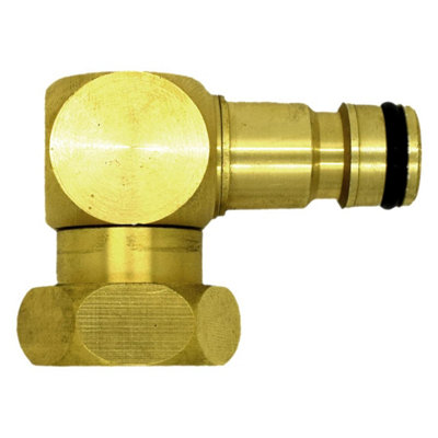 B&Q -  Brass Snap-On Hose Lock Revolving Elbow With Female Thread 3/4" Bsp