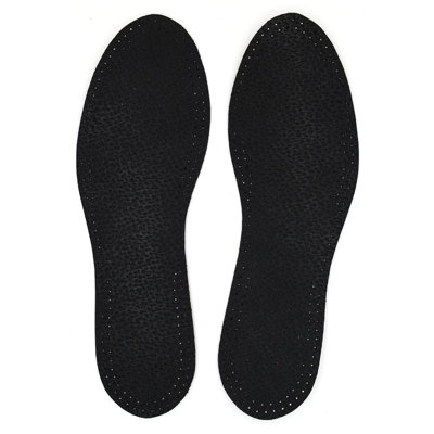SolaDirect Leather Shoe Insoles Self-Adhesive Comfort Thin Leather Shoe Inserts (BlackSize 4 Uk / 37 Eu) from B&Q