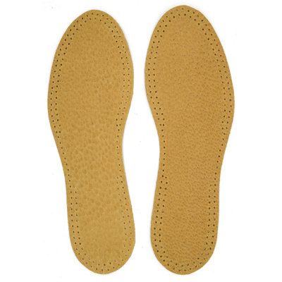 SolaDirect Leather Shoe Insoles Self-Adhesive Comfort Thin Leather Shoe Inserts (BrownSize 10 Uk / 44 Eu) from B&Q