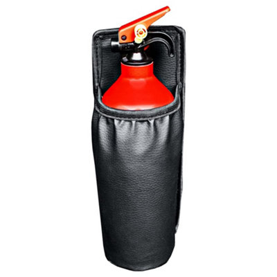 B&Q -  Fire Extinguisher Holder Only Universal Car Fire Extinguisher Cover BagFaux LeatherEasy Install With Hook & Loop Self Fastener