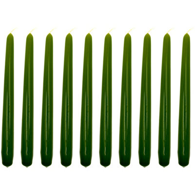 SolaDirect Tapered Dinner CandlesPack Of 10UnscentedLong Burning Time24 Cm / 19.45" (OliveVarnished) from B&Q