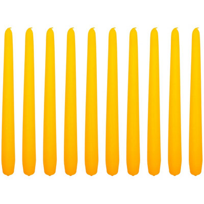 SolaDirect Tapered Dinner CandlesPack Of 10UnscentedLong Burning Time24 Cm / 19.45" (OrangeMatt) from B&Q