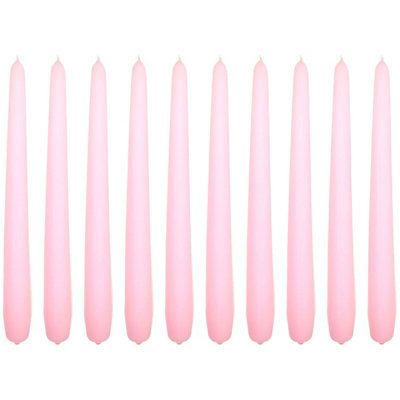 SolaDirect Tapered Dinner CandlesPack Of 10UnscentedLong Burning Time24 Cm / 19.45" (RosyMatt) from B&Q