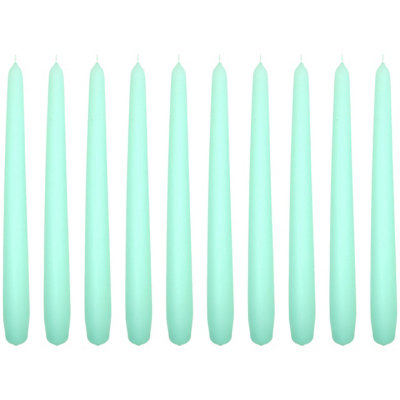 SolaDirect Tapered Dinner CandlesPack Of 10UnscentedLong Burning Time24 Cm / 19.45" (Fresh MintMatt) from B&Q