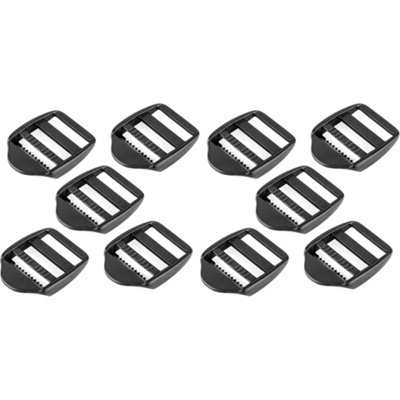 SolaDirect 10 X Ladderlock Rucksack Sliders Buckles For 20 mm / 0.78" Webbing StrapBlackPlastic from B&Q