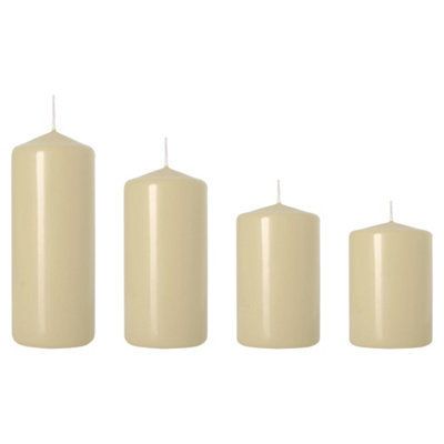 SolaDirect Set Of 4 Pillar CandlesSet Of 4 Votive CandlesDecorative Household CandlesLong Burning TimeAdventChristmas (Ecru) from B&Q