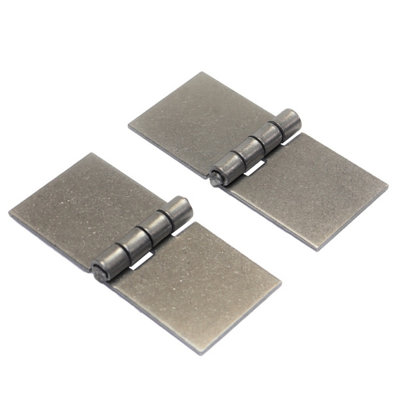 SolaDirect Pack Of 2 X Heavy Duty Weldable Solid Steel Hinges45 X 100 mm Welding Long Lasting Steel Butt Hinges2 mm Thick Weld On Hinges from B&Q